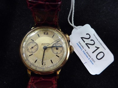 Lot 2210 - Tissot: A Rare 18 Carat Gold Chronograph...