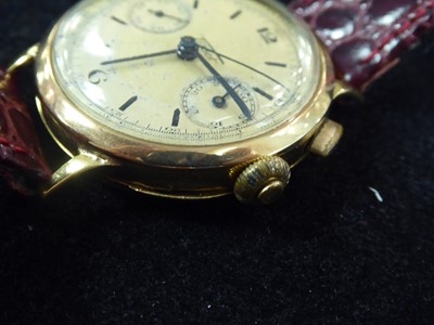 Lot 2210 - Tissot: A Rare 18 Carat Gold Chronograph...