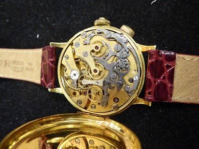 Lot 2210 - Tissot: A Rare 18 Carat Gold Chronograph...