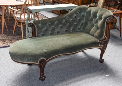 Lot 1288 - A Victorian rosewood chaise longue