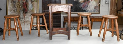 Lot 1272 - A set of four Victorian stools and an old bar...