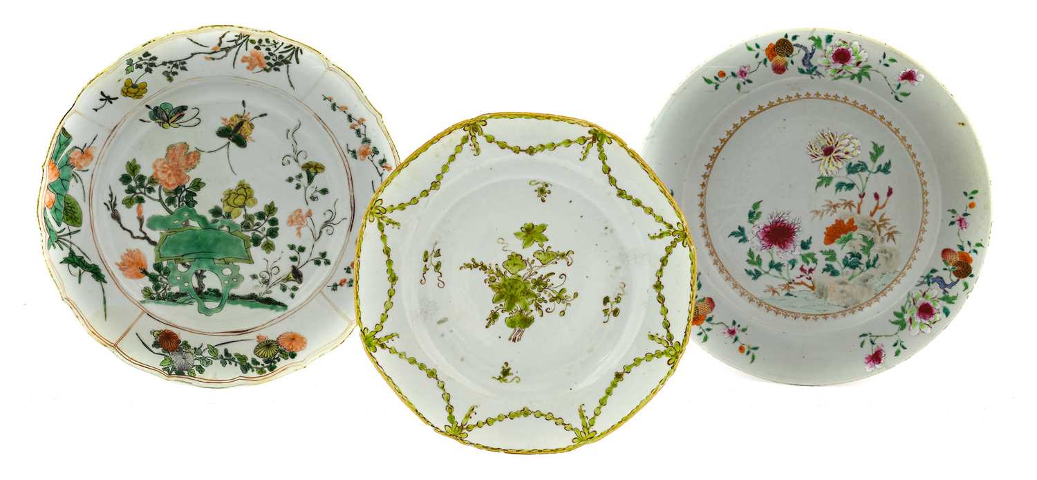 Lot 173 - A Chinese Porcelain Dish, Kangxi, painted in...