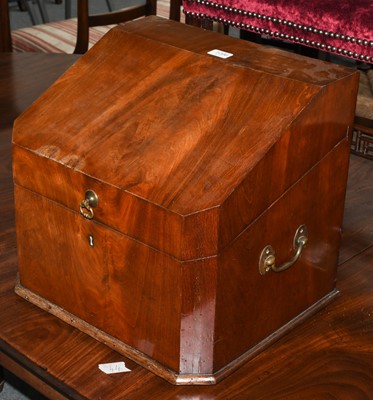 Lot 1096 - A large Georgian mahogany knife box with...