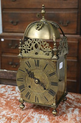 Lot 1267 - An 18th Century Style Brass Striking Lantern...