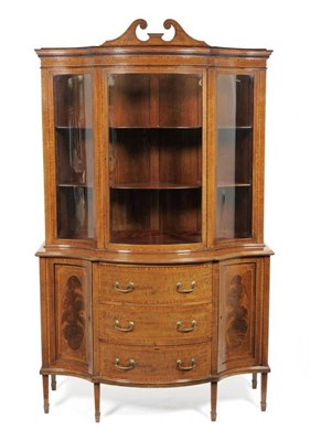 Lot 1253 - An Edwardian Mahogany, Satinwood Banded Boxwood and Ebony Strung Display Cabinet, early 20th...