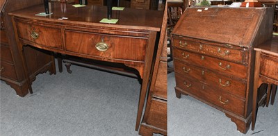 Lot 1161 - A mahogany two drawer bow fronted serving...