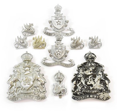 Lot 2092 - Leicester City Police:- two Silver Cap Badges,...