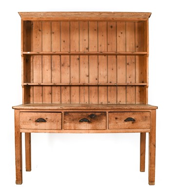 Lot 770 - A Mid 19th Century Pine Farmhouse Dresser, the...