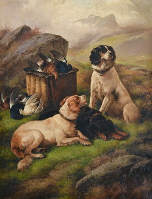 Lot 601 - John W Morris (1865-1924) Spaniels and Setter...