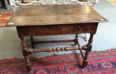 Lot 1166 - An 18th-Century Oak Side Table, with turned...