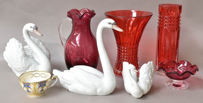 Lot 142 - Assorted ceramics and glass, including three...