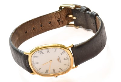 Lot 386 - A Gold Plated Quartz Longines Wristwatch, with...