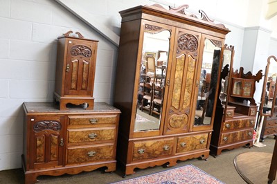 Lot 1226 - An Edwardian Four-Part Carved Mahogany and...