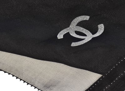 Lot 5005 - Chanel Black Silk Chiffon Scarf, Circa 2014...