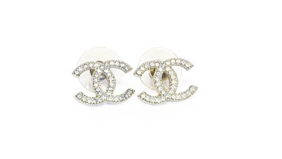 Lot 5009 - Chanel, A Pair of Classic 'CC' Stud Earrings,...