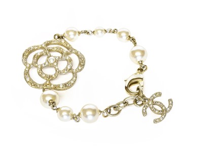 Lot 5012 - Chanel Bracelet with Camellia Flower Head set...