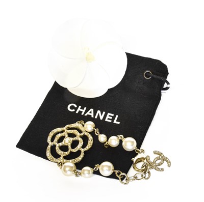 Lot 5012 - Chanel Bracelet with Camellia Flower Head set...