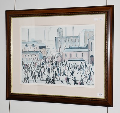 Lot 1074 - Lowry print 'Going to work' 483/850, 46.5cm by...