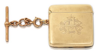 Lot 2062 - A George V Gold Vesta-Case With An Associated Gold Chain