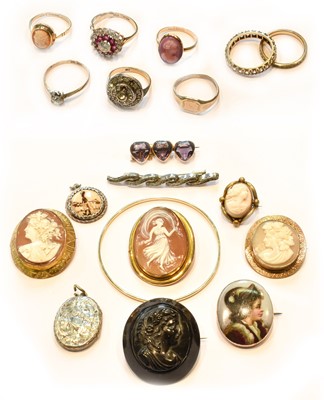 Lot 334 - A Quantity of Jewellery Including, a purple...