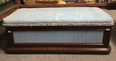 Lot 1187 - A Part Upholstered Mahogany Framed Ottoman,...