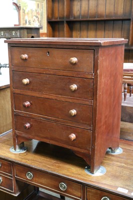 Lot 1262 - An Edwardian Mahogany Apprentice Chest of Four...