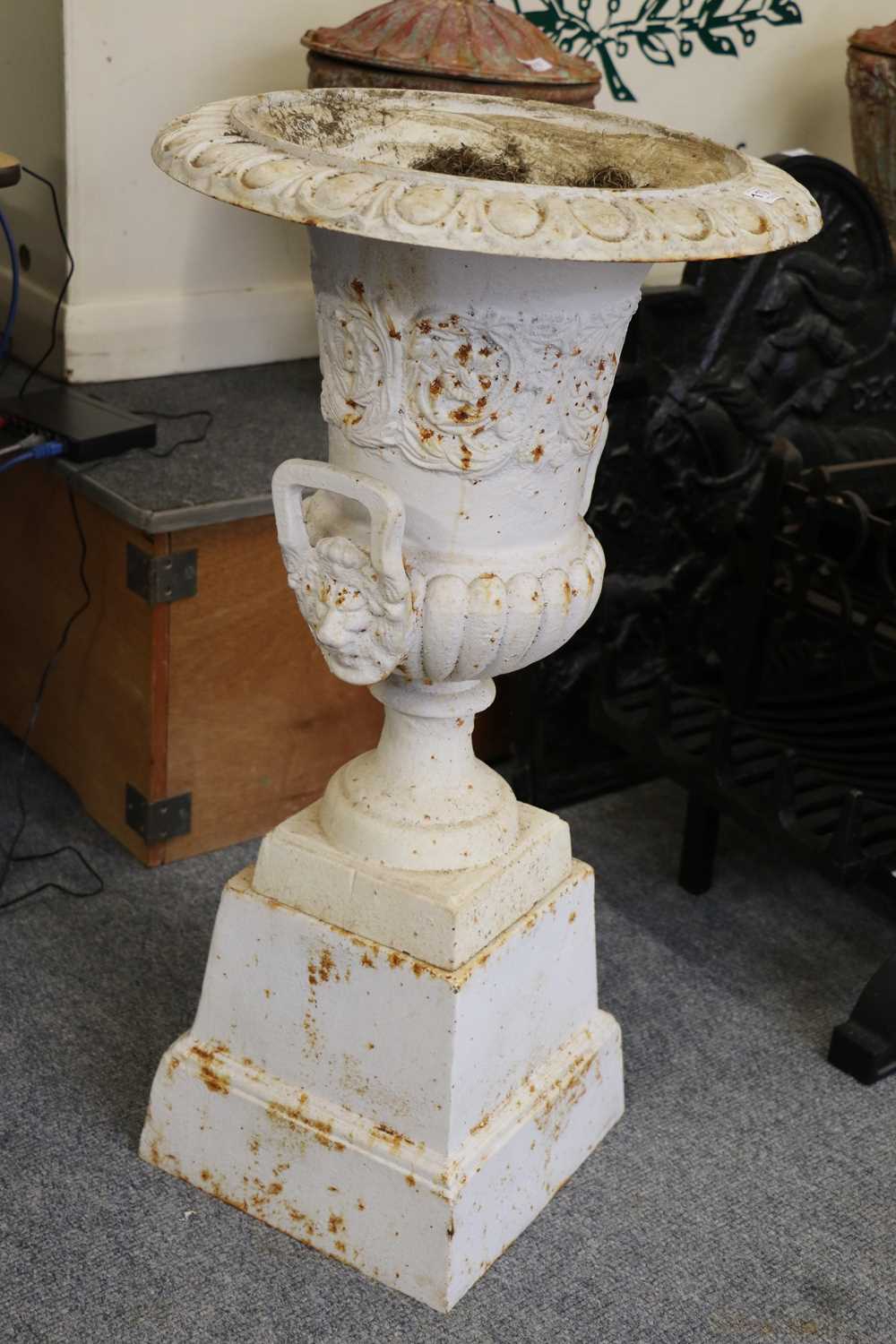 Lot 1194 - A Pair of Victorian White Painted Cast Iron...