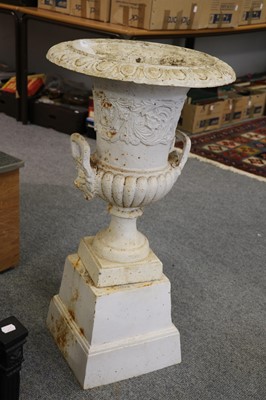 Lot 1194 - A Pair of Victorian White Painted Cast Iron...