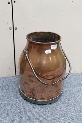 Lot 1173 - Copper Milk Churn, 19th century