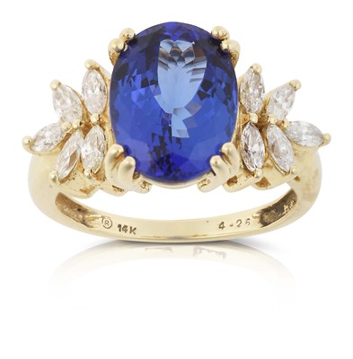 Lot 2241 - A Tanzanite and Diamond Ring