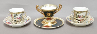 Lot 158 - A Pair of Berlin Chocolate Cups on Trembleuse...