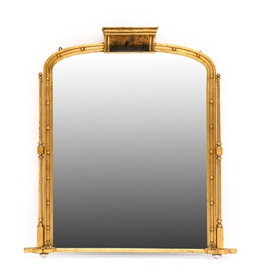 Lot 945 - A Victorian Gilt and Gesso Overmantel Mirror,...