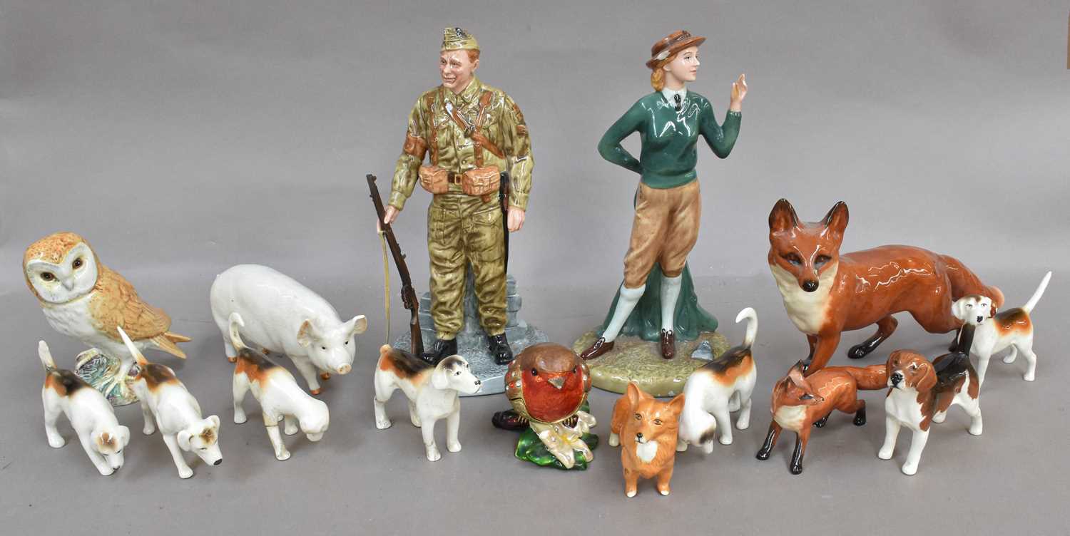 Lot 187 - Two Royal Doulton Figures 'Home Guard' HN4494...