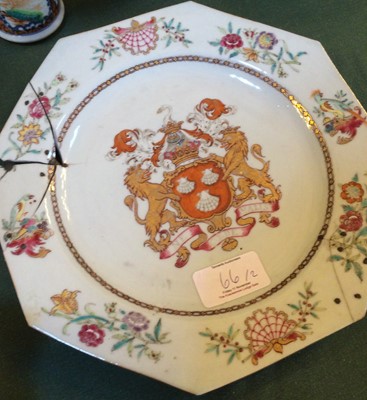 Lot 66 - A Chinese Armorial Porcelain Plate, circa 1755,...