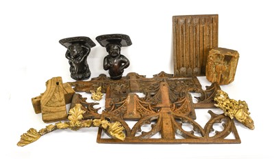 Lot 76 - A Pair of Carved Oak Figural Corbels, possibly...
