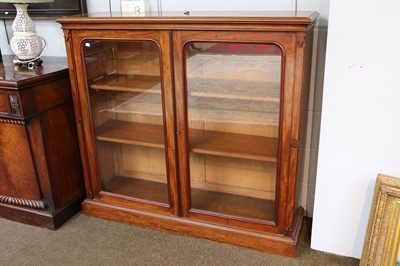 Lot 1218 - A Victorian Mahogany Glazed Bookcase, with two...