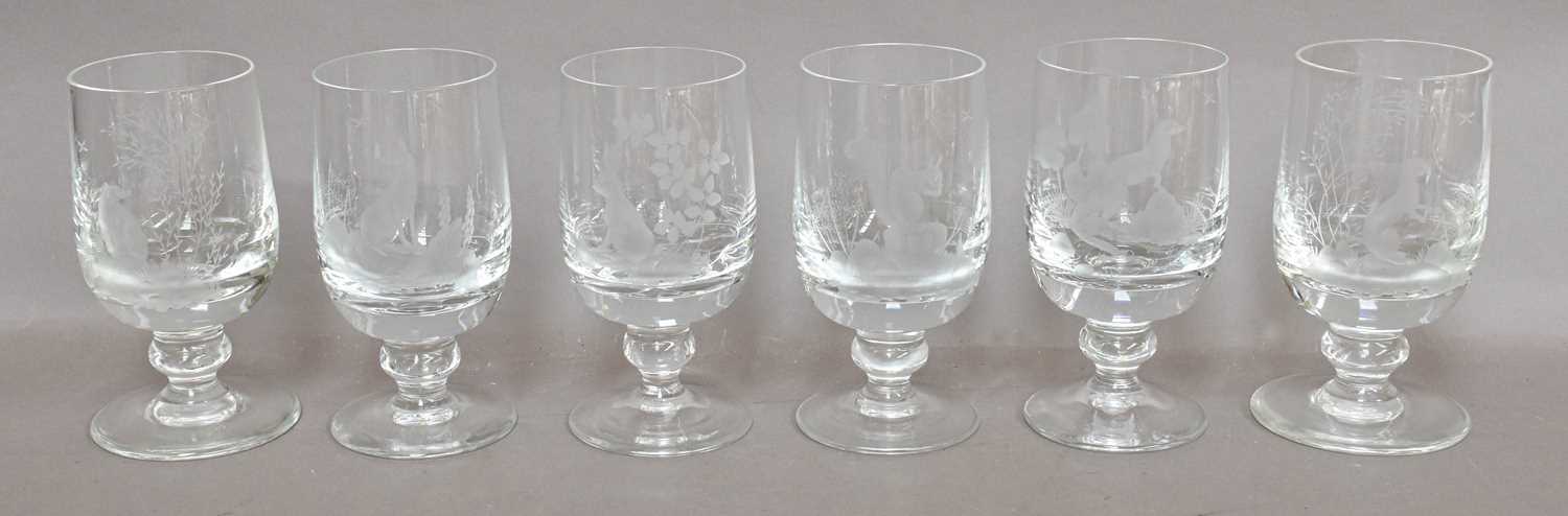 Lot 176 - A Set of six Caithness Goblets by Anne...