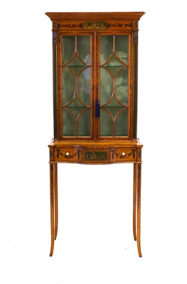 Lot 589 - A Good Satinwood and Polychrome-Painted...