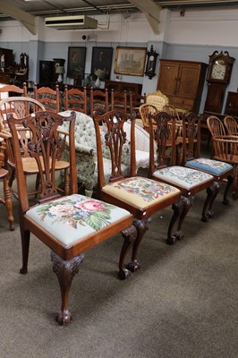 Lot 1271 - A Set Four Chippendale Style Mahogany Dining...