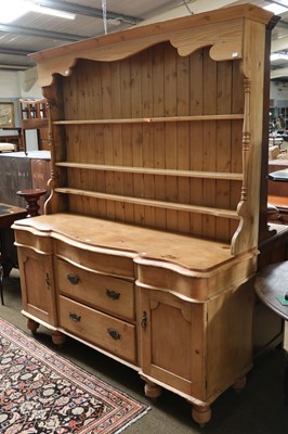 Lot 1204 - A Victorian Pine Dresser and Rack, the...