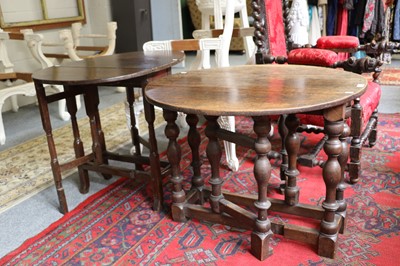 Lot 1168 - A Small Oak Gateleg Table, 83cm diameter by...