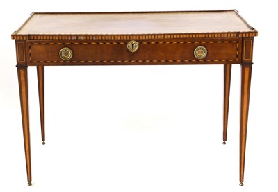 Lot 494 - A George III Mahogany and Parquetry-Banded...