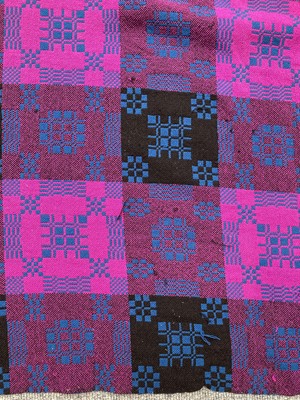 Lot 2165 - Welsh Wool Reversible Bed Cover or Blanket, in...