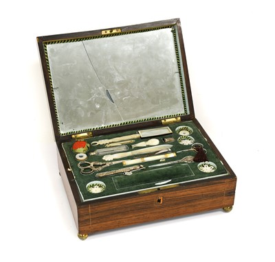 Lot 105 - A Rosewood and Marquetry Musical Necessaire,...