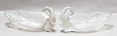 Lot 222 - A Pair of Lalique Style Frosted Glass Dishes,...