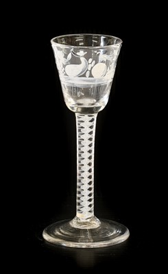 Lot 204 - A Beilby Enamelled Wine Glass, circa 1770, the...