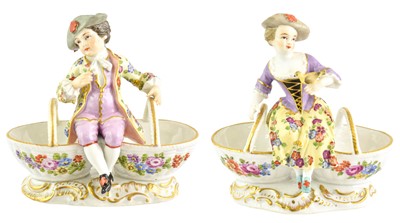 Lot 172 - A Matched Pair of Meissen Style Porcelain...