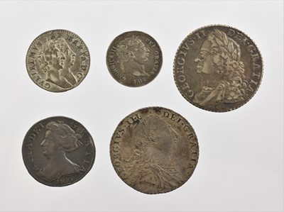 Lot 169 - 5 x British Silver Coins: William & Mary...