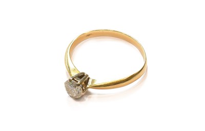 Lot 384 - A Diamond Solitaire Ring, stamped '18CT',...