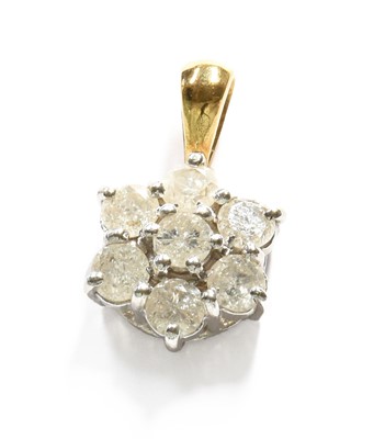 Lot 401 - An 18 Carat Gold Diamond Cluster Pendant,...